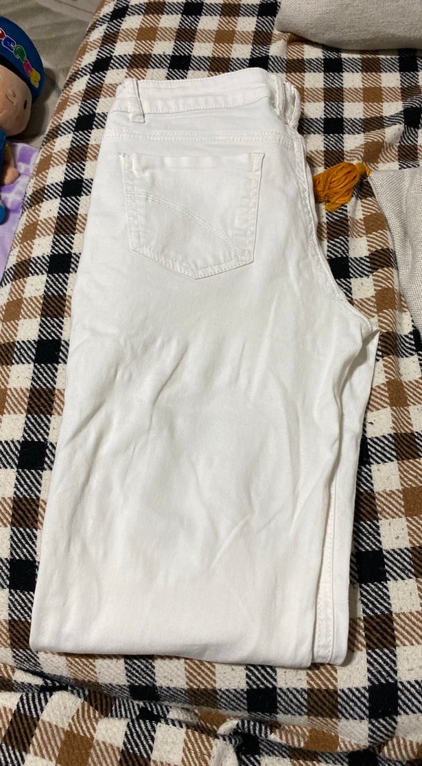 Beyaz kot Kadın Pantolon - Görsel 4