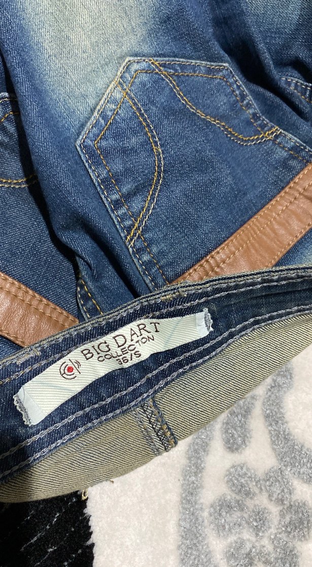Kahverengi Kuşaklı Mini Denim Etek - Görsel 4