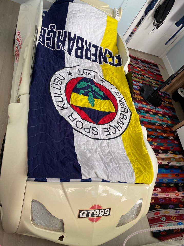 Beyaz Çocuk Araba Yatak - Görsel 2