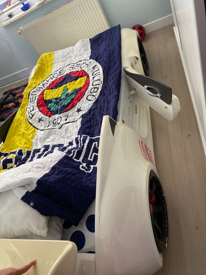 Beyaz Çocuk Araba Yatak - Görsel 3