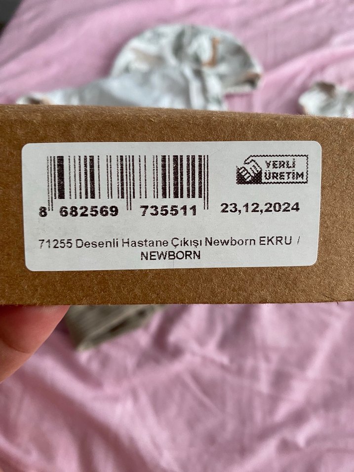 Hastane çıkış takim Pamuk Organik Desenli Bebek Uyku Seti - Görsel 2