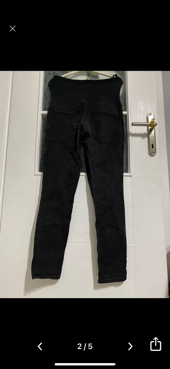 Siyah Salaş Hamile Kot Pantolon - Görsel 5