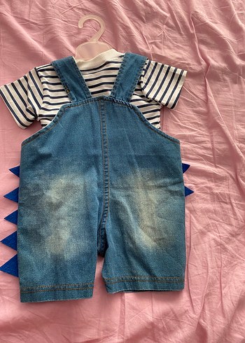 Renkli Bağcıklı Erkek Çocuk Denim Salopet - Görsel 2