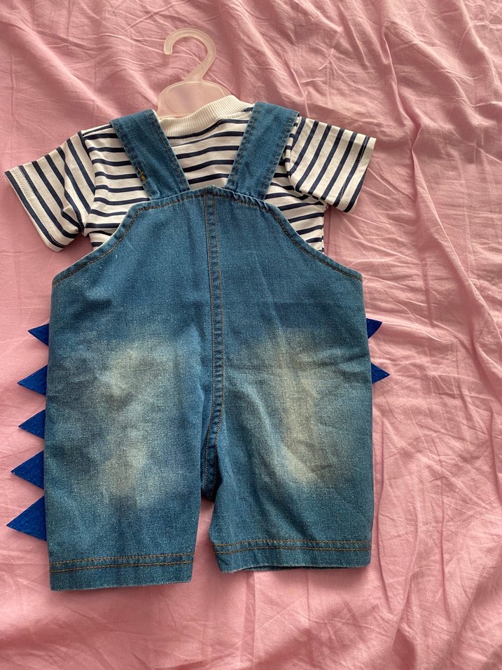 Renkli Bağcıklı Erkek Çocuk Denim Salopet - Görsel 2