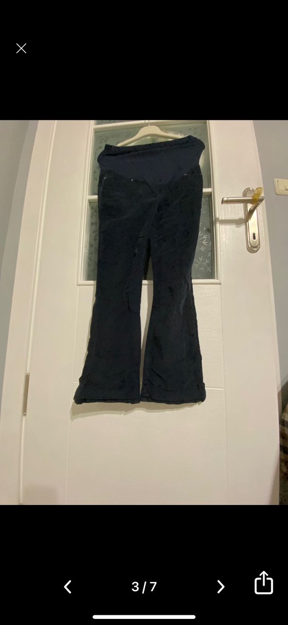 Kemer Detaylı Siyah Hamile Kadife Pantolon - Görsel 5