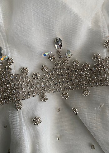 Straplez Beyaz Prenses Gelinlik - Görsel 11