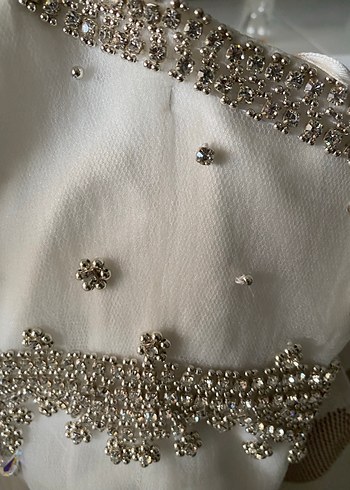 Straplez Beyaz Prenses Gelinlik - Görsel 9