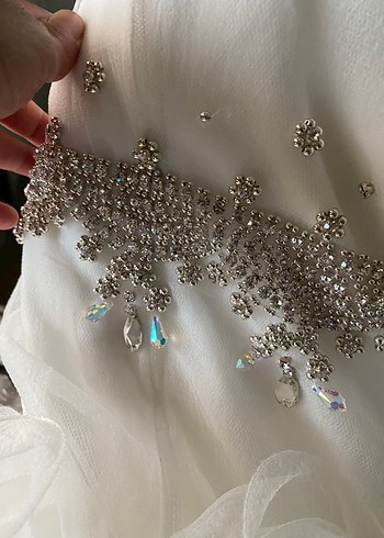 Straplez Beyaz Prenses Gelinlik - Görsel 8