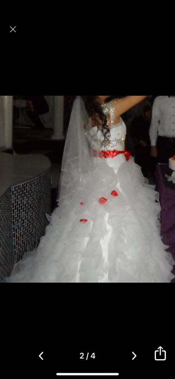 Straplez Beyaz Prenses Gelinlik - Görsel 3