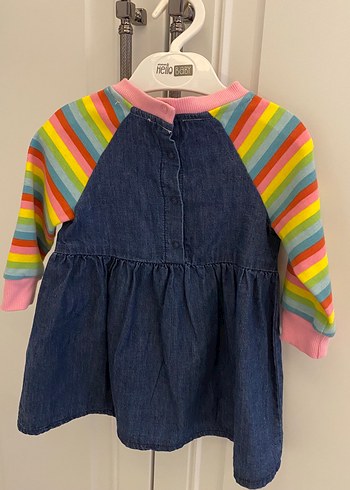 Mango Bebek Çok Renkli Denim Elbise