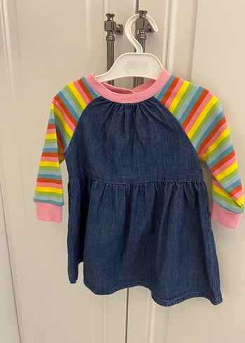 Bebek Çok Renkli Denim Elbise