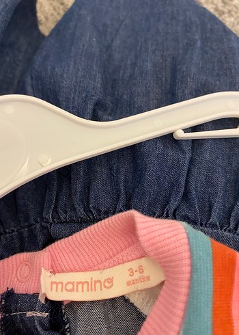 3-6 Ay Beden Bebek Çok Renkli Denim Elbise