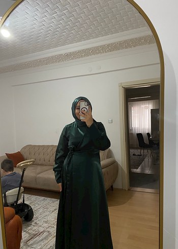 Uzun yeşil Salaş Kadın Elbise
