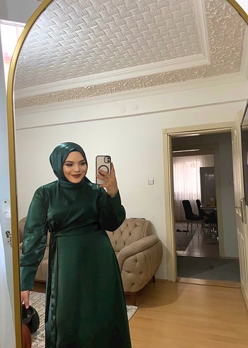Abiye Uzun yeşil Salaş Kadın Elbise