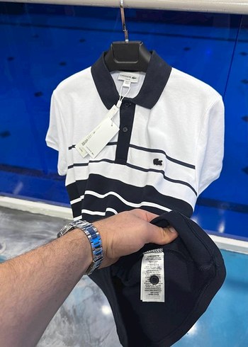 Lacoste Beyaz Gri Polo Tişört - Görsel 2
