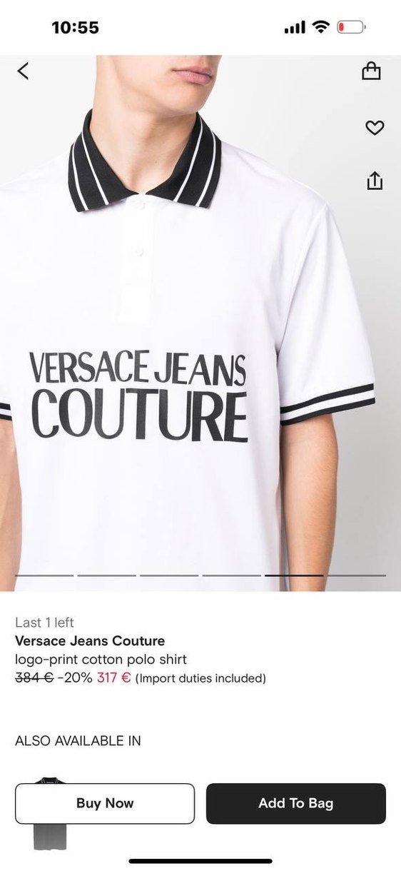 Versace Jeans Couture Erkek Beyaz Polo Tişört - Görsel 3