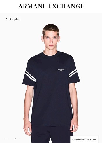 Navy Armani Exchange Erkek Tişört - Görsel 2