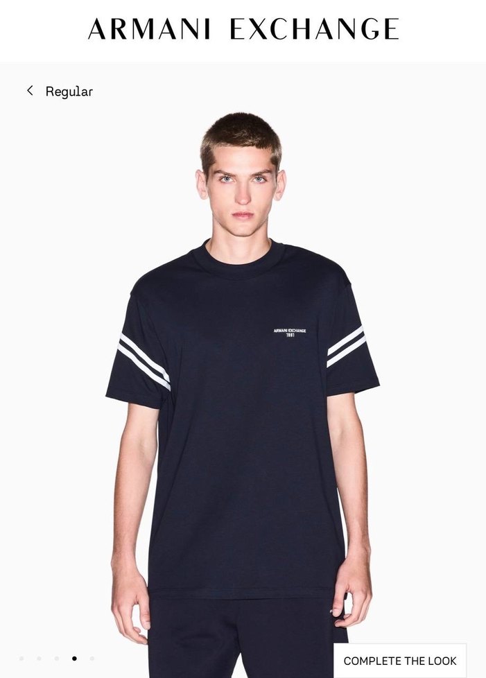 Navy Armani Exchange Erkek Tişört - Görsel 2