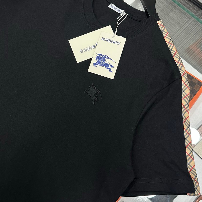 Burberry Siyah Pamuklu Erkek Tişört - Görsel 3