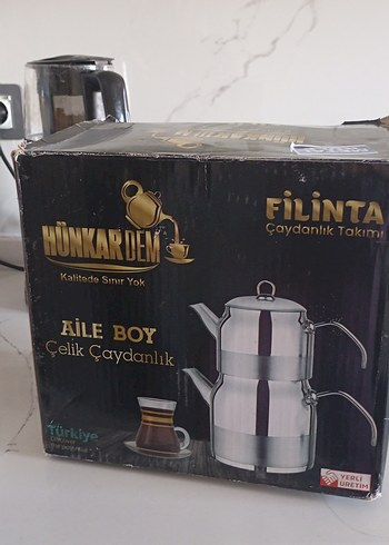 Filinta Aile Boy Çelik Çaydanlık Takımı