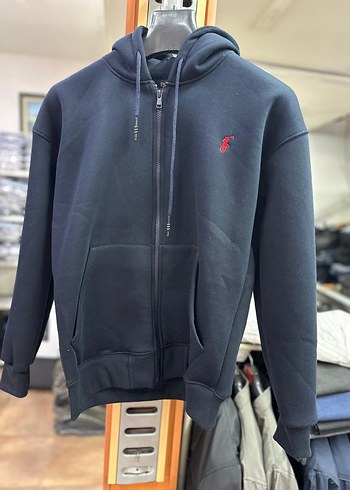 Fermuarlı Siyah Erkek Sweatshirt
