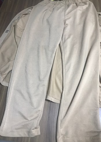 Bej Kapüşonlu Uzun Kadın Tunik takımı - Görsel 3