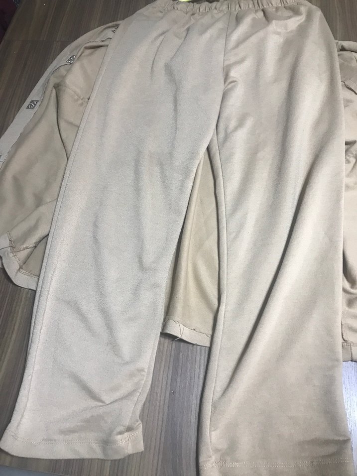 Bej Kapüşonlu Uzun Kadın Tunik takımı - Görsel 3