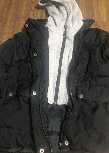 Düğmeli Siyah Kadın Kışlık Mont - Görsel 2