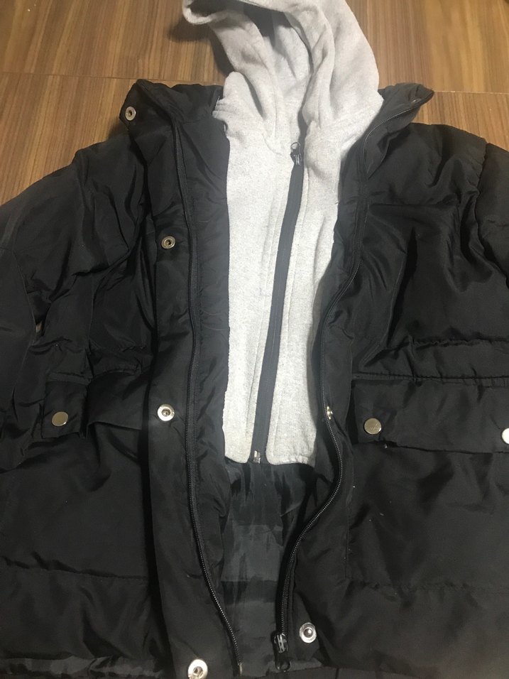 Düğmeli Siyah Kadın Kışlık Mont - Görsel 2