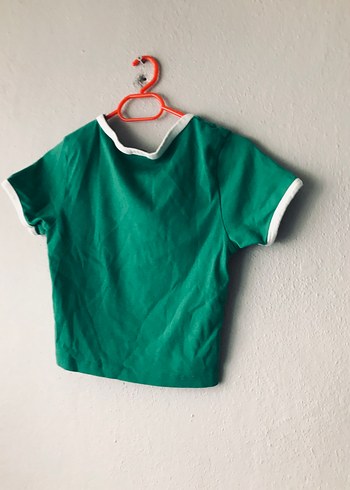 Yeşil Baskılı Kadın Crop - Görsel 2