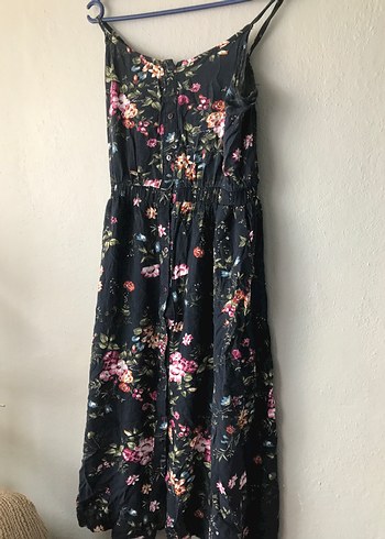 Çiçek Desenli Uzun Askılı Bohem Elbise - Görsel 2