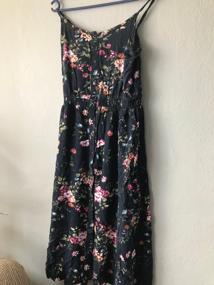 Çiçek Desenli Uzun Askılı Bohem Elbise - Görsel 2