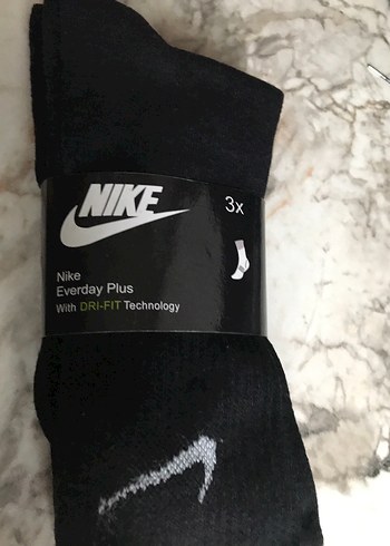 Nike Siyah Midi Erkek Çorap 3'lü Paket - Görsel 3