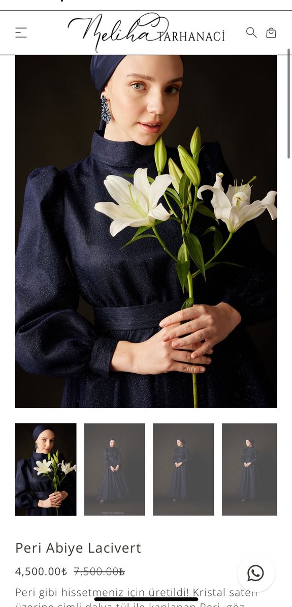 meliha tarhanacı lacivert peri abiye - Görsel 3