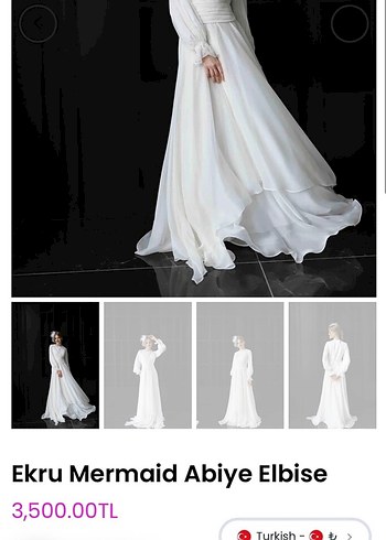 Uzun Kollu Beyaz Modern Klasik Gelinlik - Görsel 3