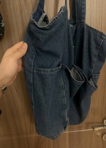 Lacivert Denim Kadın Omuz Çantası wintage - Görsel 2