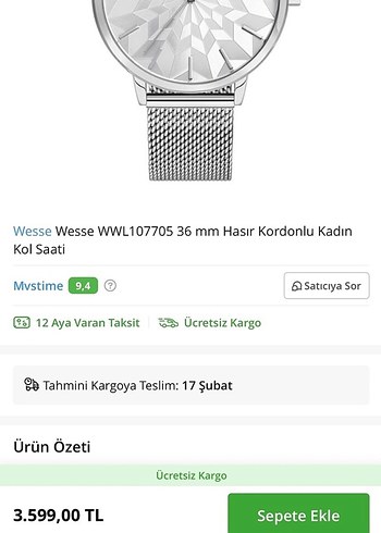 Wesse Gri Modern Klasik Kadın Saati - Görsel 3