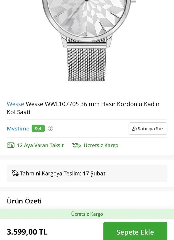 Wesse Gri Modern Klasik Kadın Saati - Görsel 3