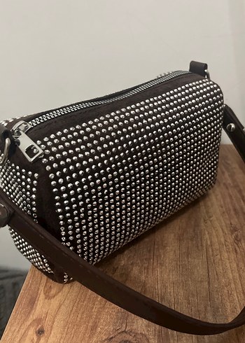 kahverengi pullu çanta - Görsel 2