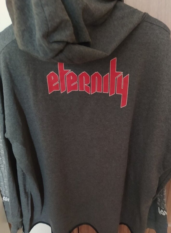 Gri Kadın Kapüşonlu Sweatshirt oversize - Görsel 3