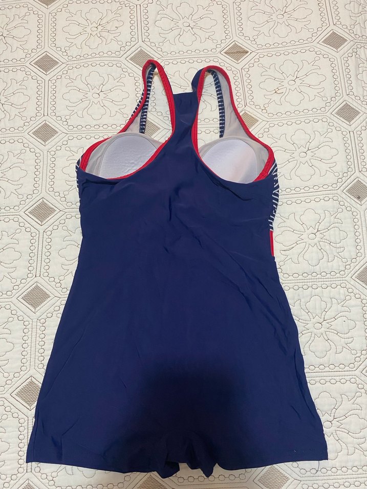 Lacivert Çizgili Kadın Mayo - Görsel 3