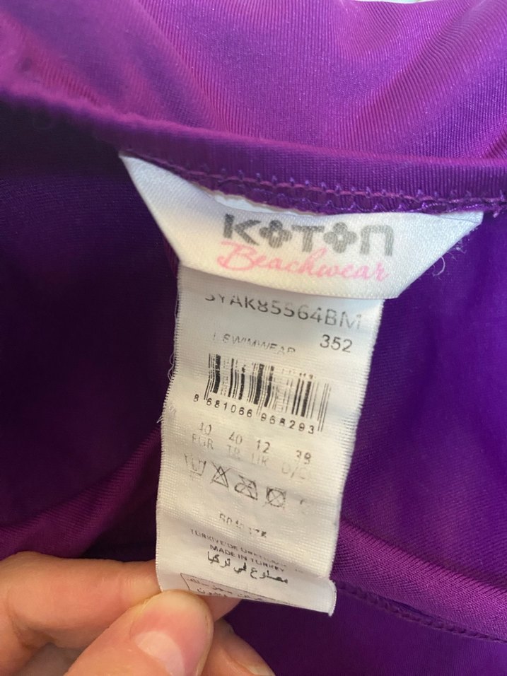 Mor Fırfırlı Askılı Kadın Mayo - Görsel 2