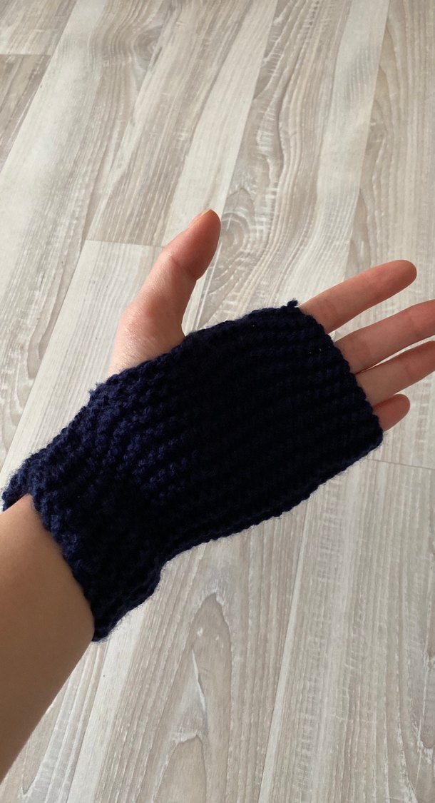 Lacivert Örgü Bohem Kadın Eldiveni - Görsel 2