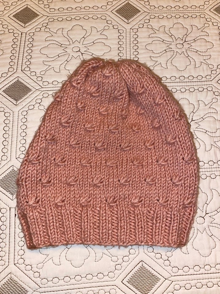 Pembe Örgü Kadın çocuk Bere - Görsel 2