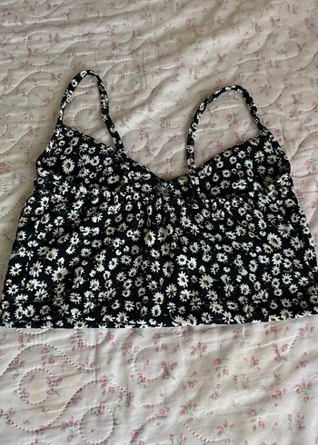 Siyah Çiçekli desenli askılı - Görsel 2