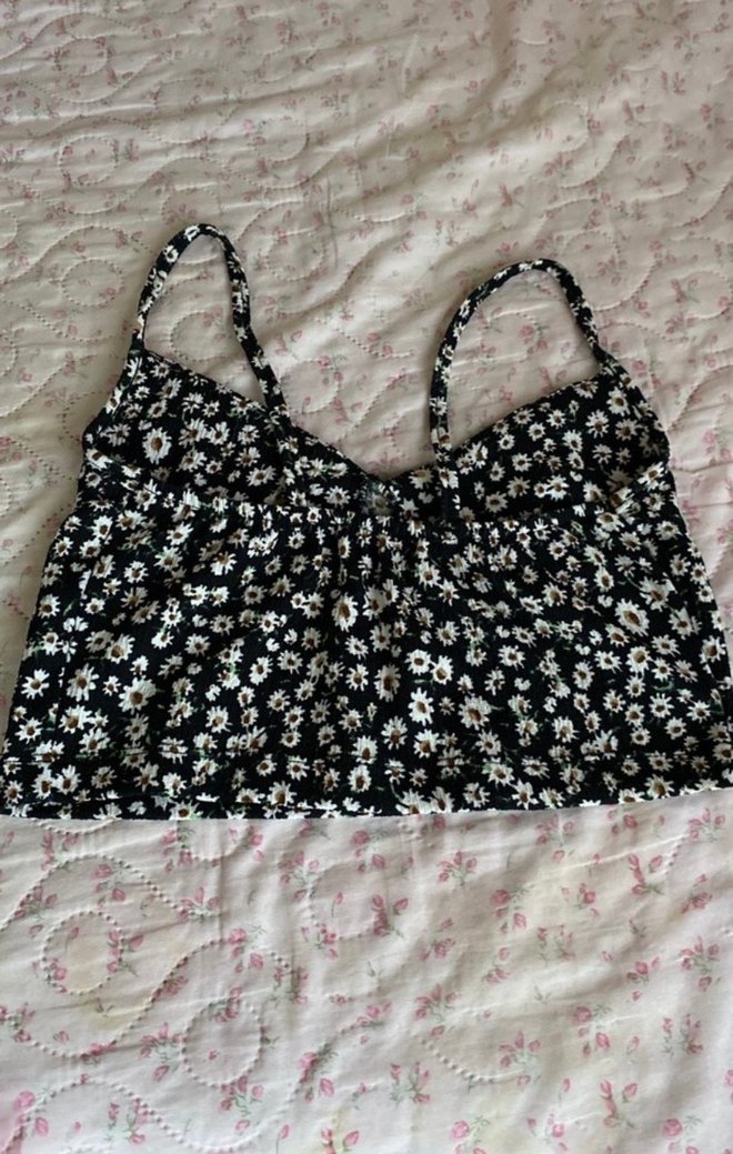 Siyah Çiçekli desenli askılı - Görsel 2