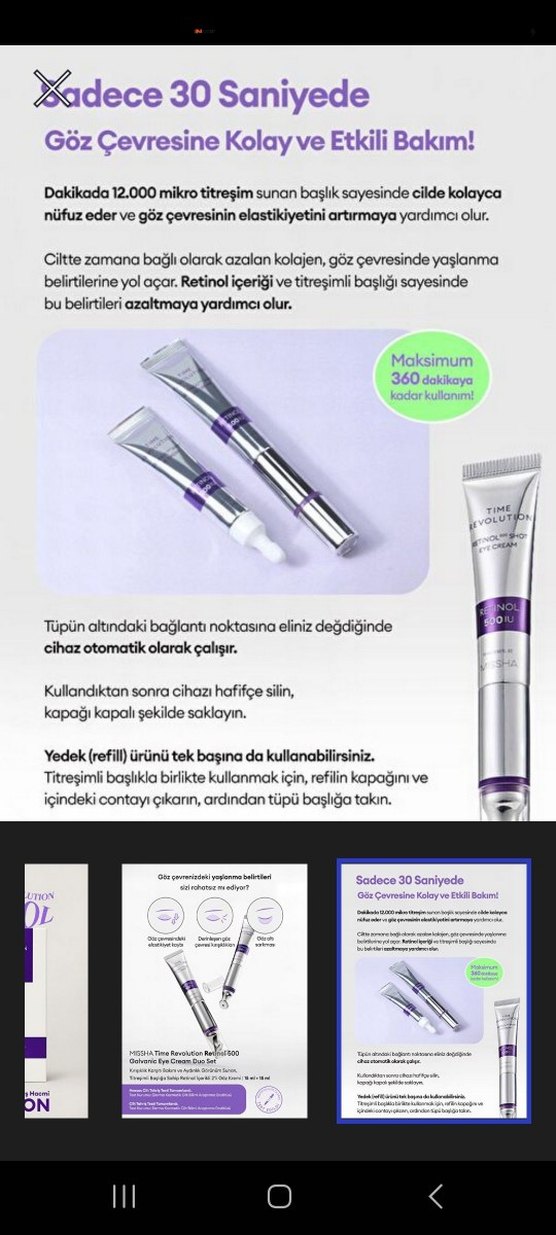 Missha Retinol 500 IU Göz Kremi 2'li Set - Görsel 3