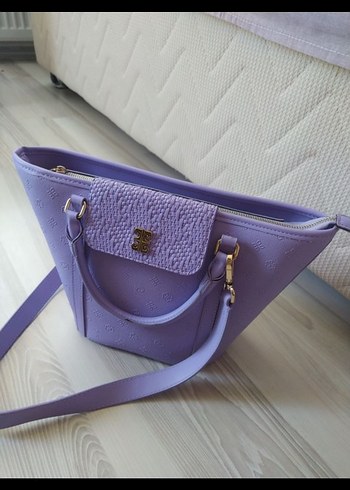Pierre Cardin Lila Süet Dantel Detaylı Kadın Çanta