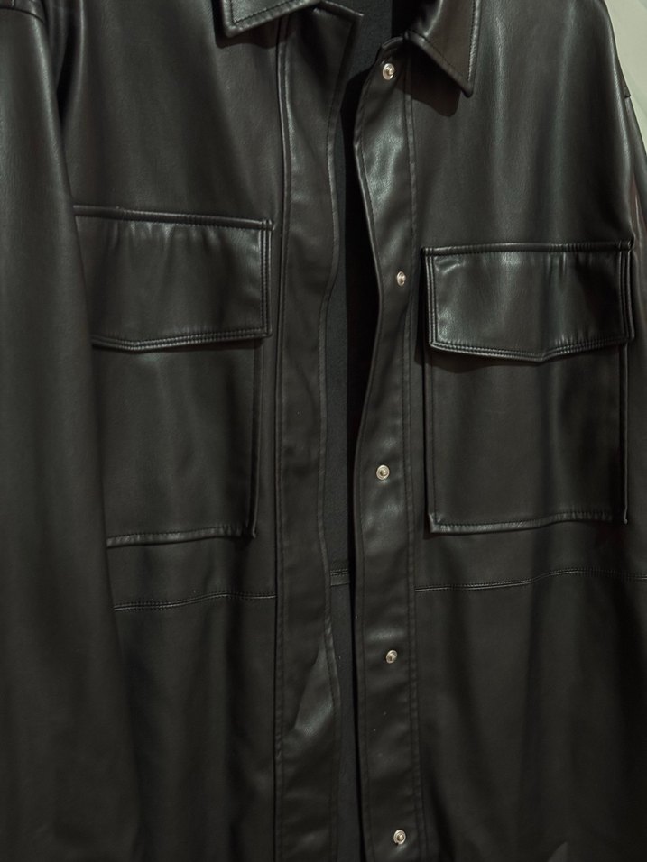 Zara Siyah Deri Görünümlü Ceket  S Beden - Görsel 4