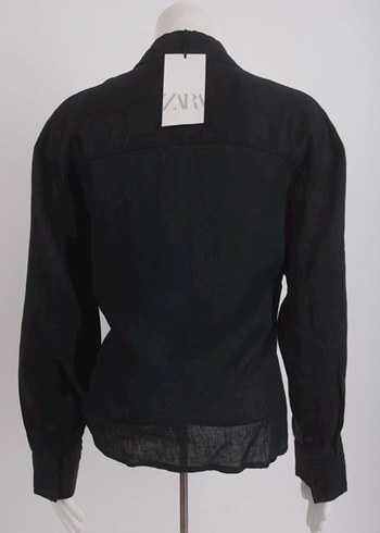 Zara Keten Önden Bağlamalı Gömlek Sıfır Değerinde - Görsel 2